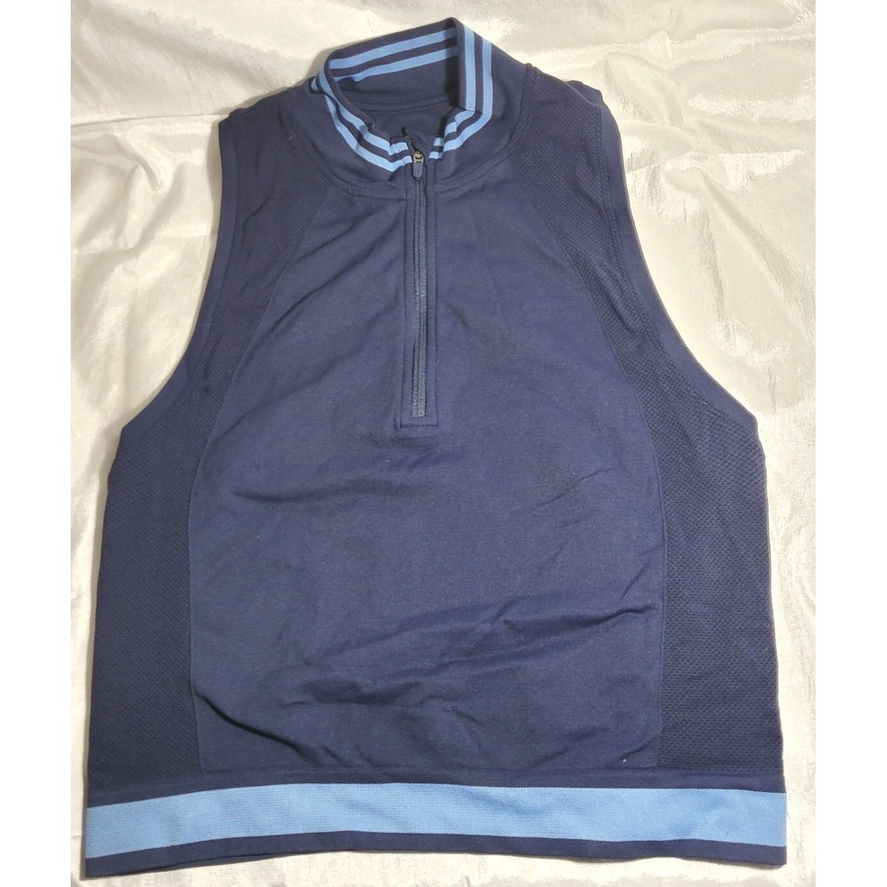 Sweaty Betty 1/2 Zip Workout Athletic Sleeveless Gym Top Tank - Blue - 8